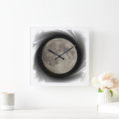 Der Mond, la lune, la luna, the moon Uhr Vierkante Klok (Huis)