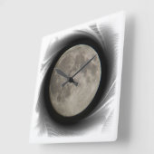 Der Mond, la lune, la luna, the moon Uhr Vierkante Klok (Hoek)