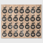 Der Monogram Onderdruk Rustic Brown Kraft Cadeaupapier (Vlak)