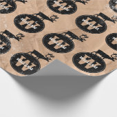Der Monogram Onderdruk Rustic Brown Kraft Cadeaupapier (Hoek)