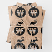 Der Monogram Onderdruk Rustic Brown Kraft Inpakpapier Vel (In situ)