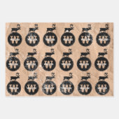 Der Monogram Onderdruk Rustic Brown Kraft Inpakpapier Vel (Voorkant)