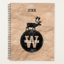 Der Monogram Onderdruk Rustic Brown Kraft Planner