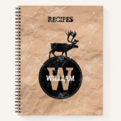 Der Monogram Onderdruk Rustic Brown Kraft Recipe Notitieboek (Voorkant)