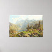 Der Murgsee in der Schweiz, Glaris Canvas Afdruk (Voorkant)