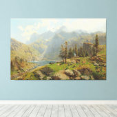 Der Murgsee in der Schweiz, Glaris Canvas Afdruk (Insitu (Houten vloer))