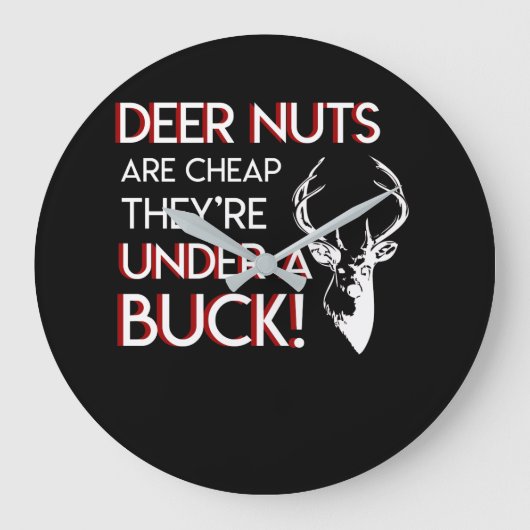 Der Nuts Cheap under Buck Deer Hunting Grote Klok (Voorkant)