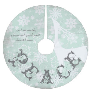 Der Peace and Good Will Holiday Tree Skirt Kerstboom Rok