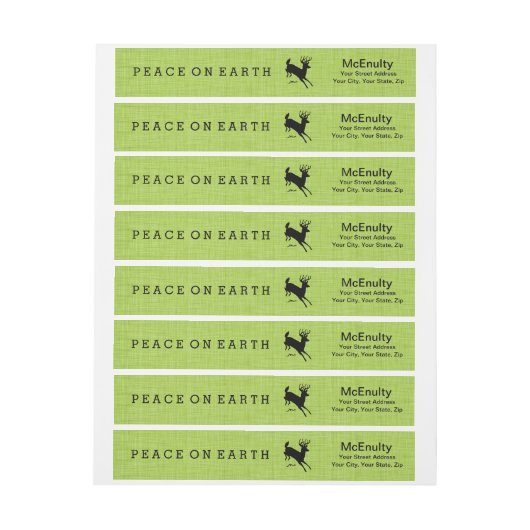 Der Peace on Earth Green Holiday Wraparound Label (Vel)