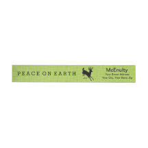 Der Peace on Earth Green Holiday Wraparound Label