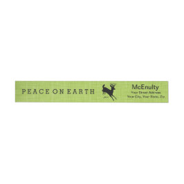 Der Peace on Earth Green Holiday Wraparound Label