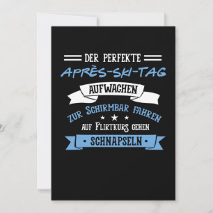 Der Perfekte Aprs Skitag Skiing Snow Sports Gift Kaart