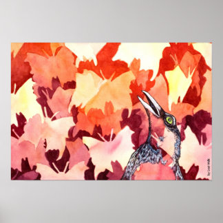 Der Rabe schreckt die Schmetterwasauf Poster