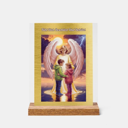 Der Schutzengel begleitet Dich Acryl Bord (Voorkant)