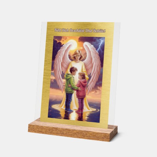 Der Schutzengel begleitet Dich Acryl Bord (Hoek)
