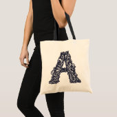 Der schwarz-weiße Buchstabe "A" Tote Bag (Voorkant (product))