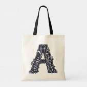 Der schwarz-weiße Buchstabe "A" Tote Bag (Achterkant)