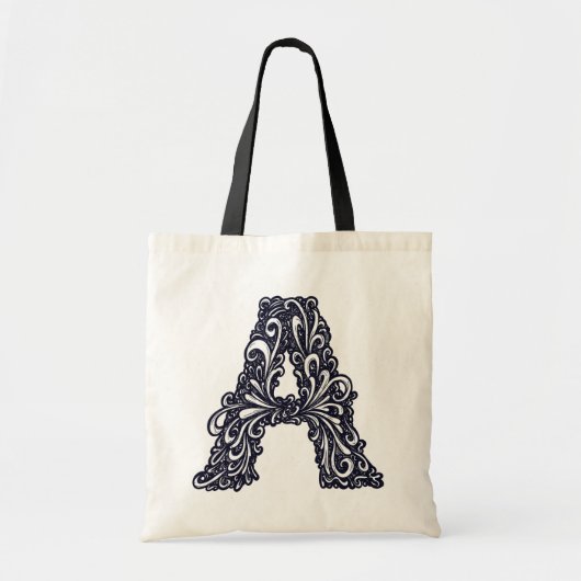 Der schwarz-weiße Buchstabe "A" Tote Bag (Voorkant)