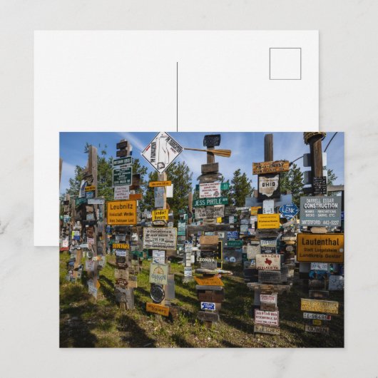 der sign post forest in Kanada Briefkaart (Voorkant / Achterkant)