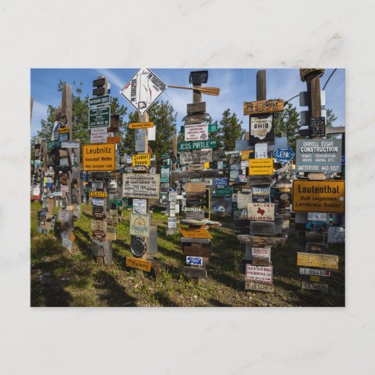 der sign post forest in Kanada Briefkaart (Voorkant)