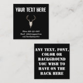 Der Skull Antler Black Square Visitekaartje (Voorkant / Achterkant)