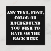 Der Skull Antler Black Square Visitekaartje (Achterkant)