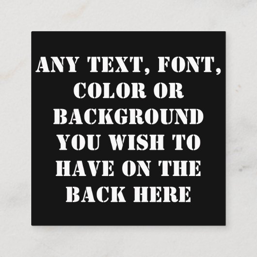 Der Skull Antler Black Square Visitekaartje (Achterkant)