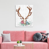 Der Skull met bloemen Canvas Afdruk (Insitu (Woonkamer))