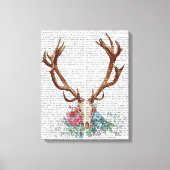 Der Skull met bloemen Canvas Afdruk (Voorkant)
