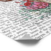 Der Skull met bloemen Poster (Hoek)