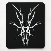 Der Skull Tribal Tattoo Design - wit op zwart Muismat (Voorkant)