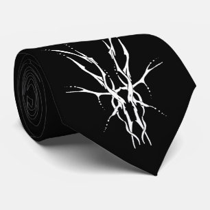 Der Skull Tribal Tattoo Design - wit op zwart Stropdas