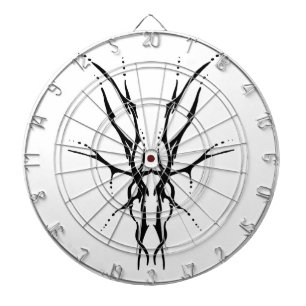 Der Skull Tribal Tattoo Design - zwart-wit Dartbord