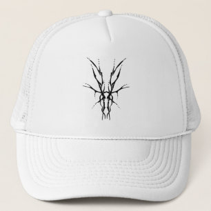 Der Skull Tribal Tattoo Design - zwart-wit Trucker Pet