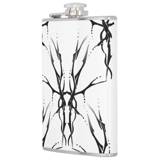 Der Skull Tribal Tattoo Digital Black en White Heupfles (Links)