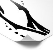 Der Skull Tribal Tattoo Digital Black en White Poster (Hoek)