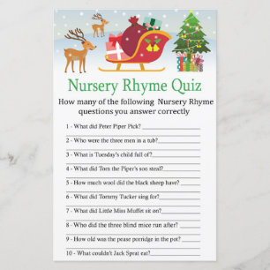 Der slee met cadeaus Nursery Rhyme Quiz game