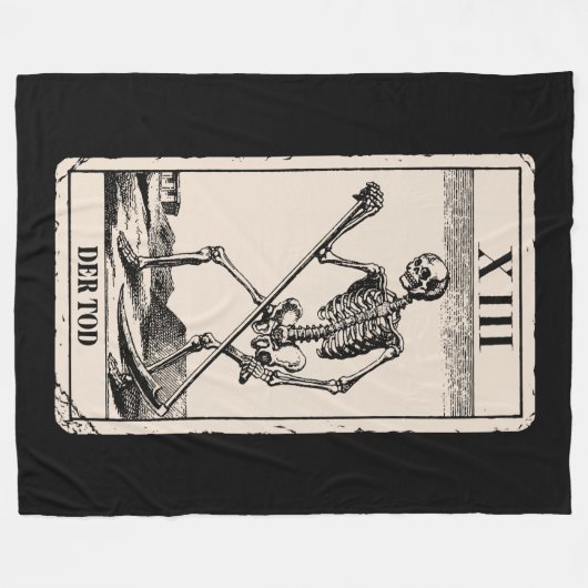 Der Tod / Death Tarot Card Fleece Deken (Voorkant (Horizontaal))