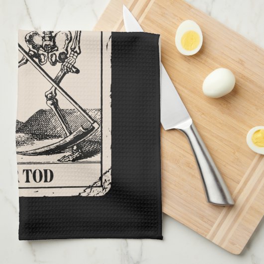 Der Tod / Death Tarot Card Theedoek (Quarter Fold)