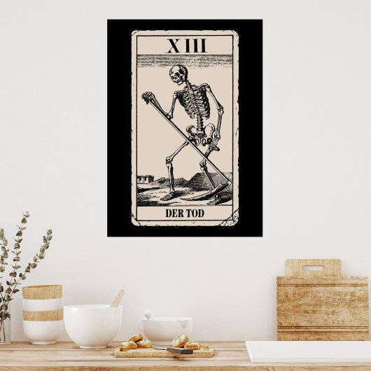 Der Tod/Death Tarot Kaart Poster (Keuken)