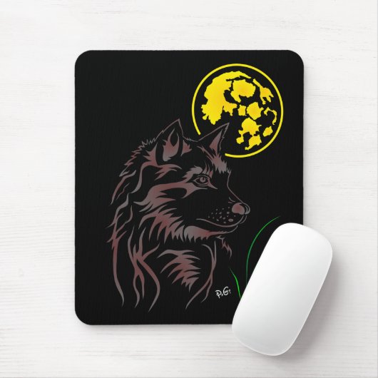 Der träumende junge Wolf Mauspad Muismat (Met muis)