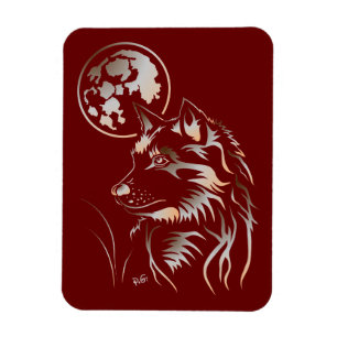 Der träumende junge Wolf Premium Flexi Magnet Magneet