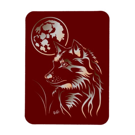 Der träumende junge Wolf Premium Flexi Magnet Magneet (Verticaal)