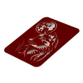 Der träumende junge Wolf Premium Flexi Magnet Magneet (Linkerzijde)