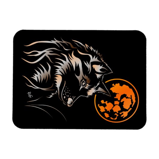 Der träumende junge Wolf Premium Flexi Magnet Magneet (Horizontaal)