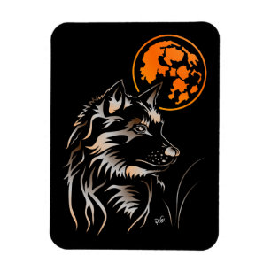 Der träumende junge Wolf Premium Flexi Magnet Magneet