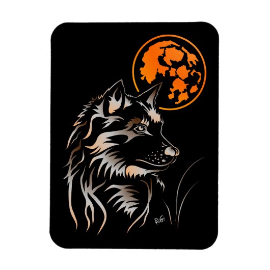 Der träumende junge Wolf Premium Flexi Magnet Magneet (Verticaal)