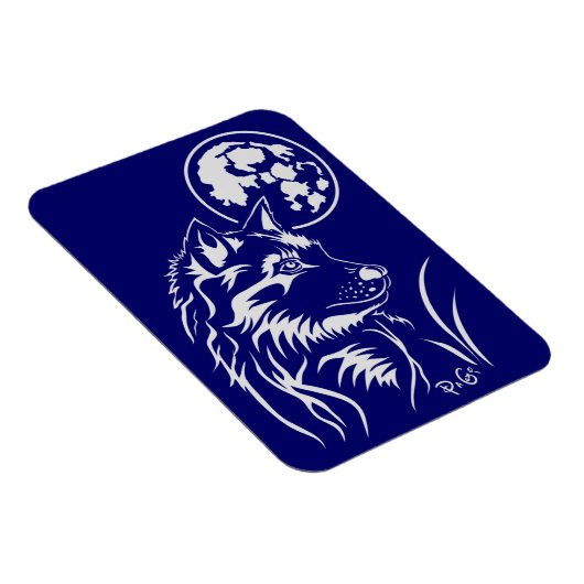 Der träumende junge Wolf Premium Flexi Magnet Magneet (Rechterzijde)
