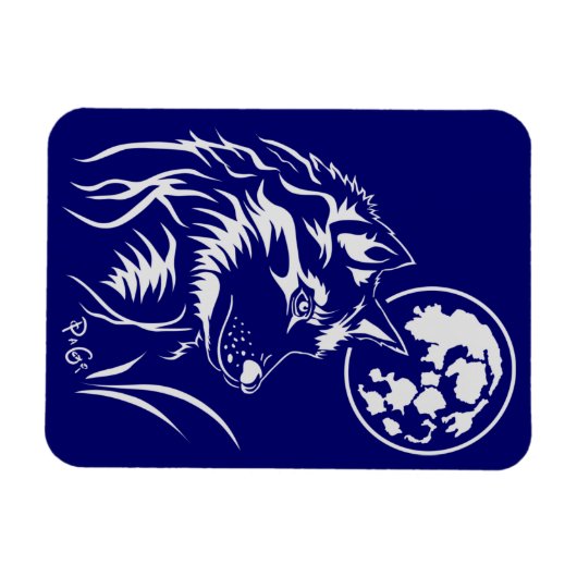 Der träumende junge Wolf Premium Flexi Magnet Magneet (Horizontaal)