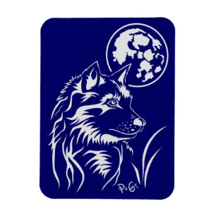 Der träumende junge Wolf Premium Flexi Magnet Magneet